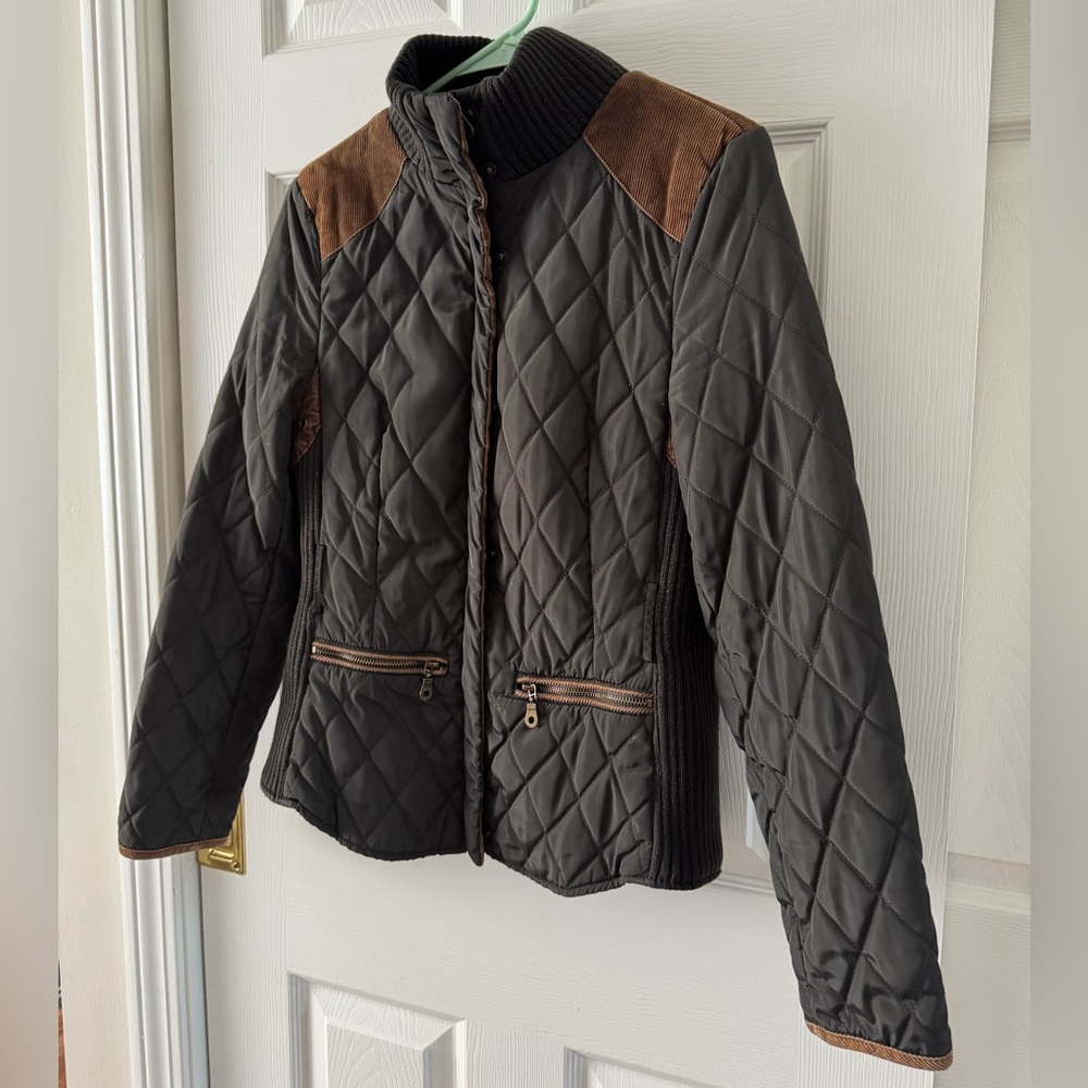 Zara Basic Women’s Quilted Jacket Medium Knit Col… - image 7